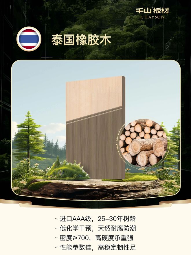 全球甄选好料AAA级芯材丨千山原木板给家高品实木感(图3)